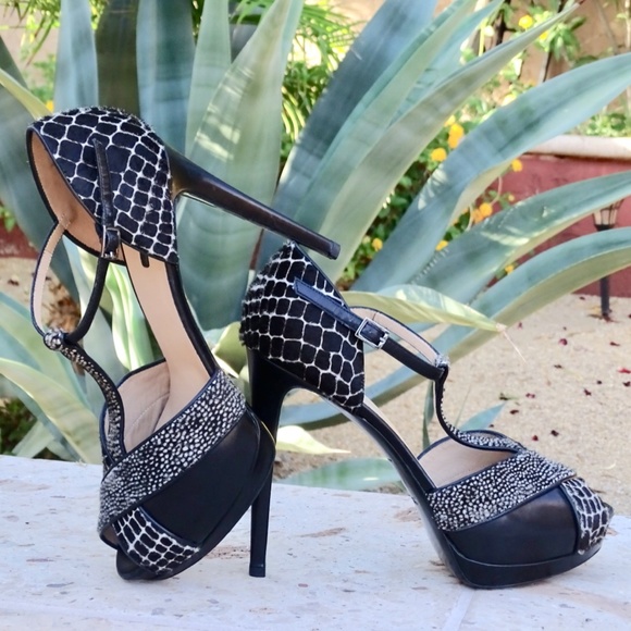 LONGCHAMP, Le Pliage, Calf Hair Peep Toe Platform Heels, Euro 40 / US 9 - Picture 2 of 11